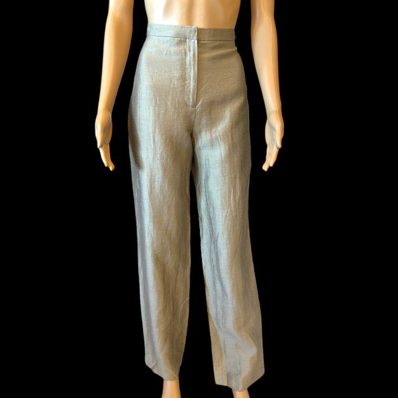 Jon by Teri Jon Subtle Gold Metallic Pants Size 2 - Picture 1 of 7